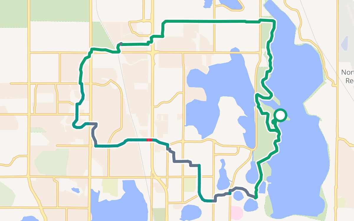 Boyd Lake and the North Trail on a map