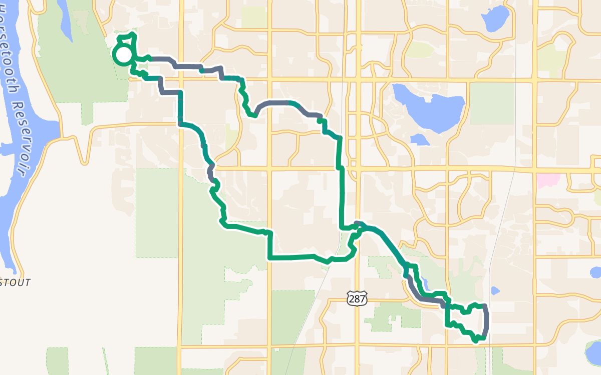 Spring Canyon, Fossil Creek and the Mason Trail on a map