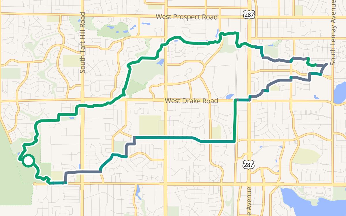 Spring Canyon and the Spring Creek Trail on a map