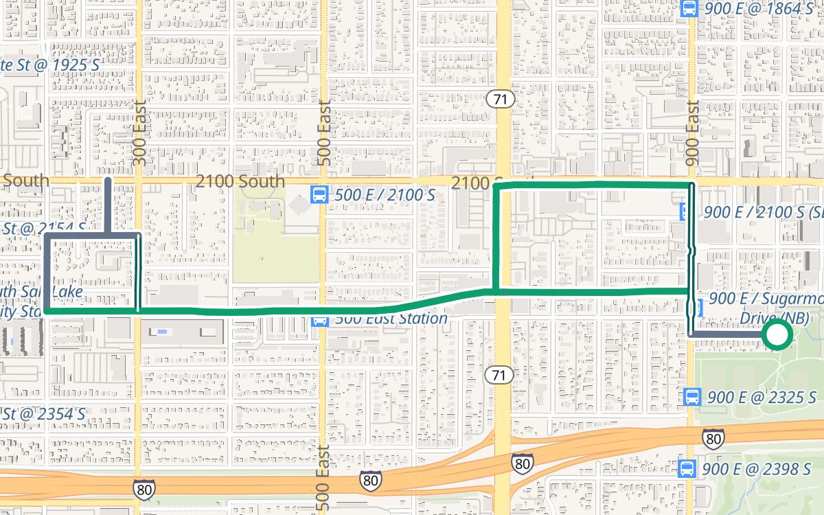 Fairmont Park, the S-Line and Parley's Trail on a map