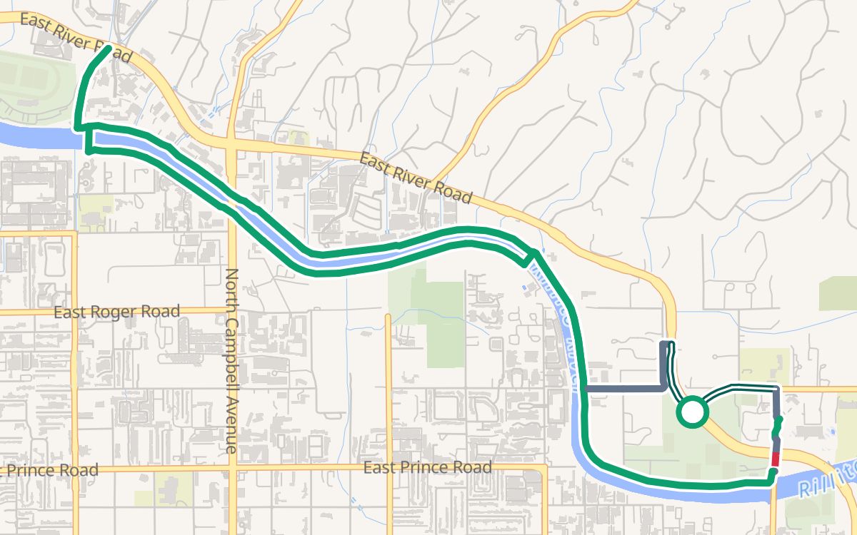 Brandi Fenton Park and the Rillito River Path on a map